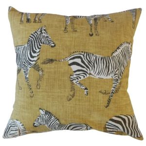 Gold Zebra Pillow